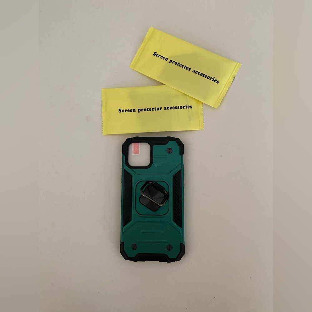 NWT iPhone 12 Pro Case Cover Screen Protector Magnetic Green Black NIB